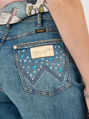 Wrangler x Lainey Wilson Bejeweled Bell Bottoms in Rock Wash alternative view 6