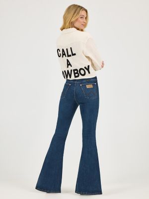 Wrangler x Lainey Wilson Pull On Bell Bottoms in Dark Denim Wash alternative view 6