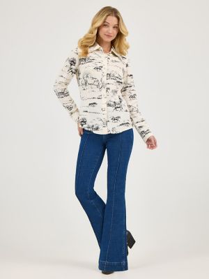 Wrangler x Lainey Wilson Country Toile Western Snap Shirt in Landscape Print alternative view