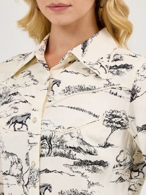 Wrangler x Lainey Wilson Country Toile Western Snap Shirt in Landscape Print alternative view 3