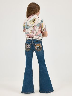Girl's Wrangler x Lainey Wilson Tie Front Camp Shirt in Wild Stallion Print alternative view 2