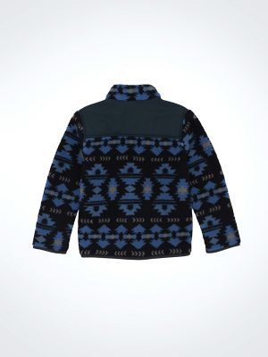 Boy's Wrangler Zip Front Lightweight Ripstop Sherpa Jacket in Federal Blue