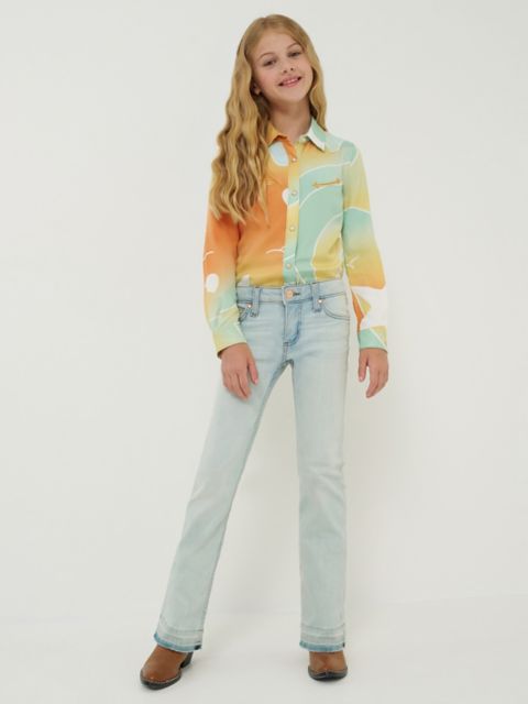 Детские ботинки Wrangler Girl's Lainey Wilson x Wrangler Raw Hem Boot Huggers