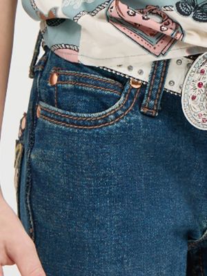 Girls Wrg x LW Embroidered Bell Bottoms:Boho Wash:16:Slim alternative view 4