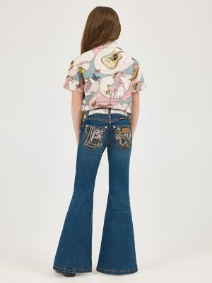 Girls Wrg x LW Embroidered Bell Bottoms:Boho Wash:16:Slim alternative view 5