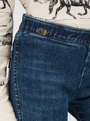 Girl's Wrangler x Lainey Wilson Pull On Bell Bottoms in Dark Denim Wash alternative view 5