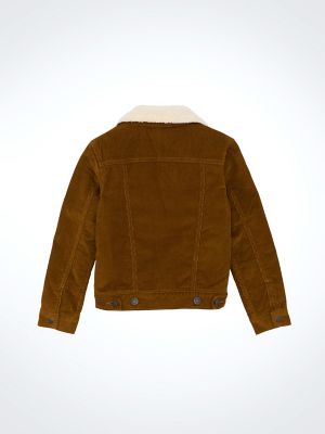 Boy's Wrangler® Cowboy Cut® Sherpa Lined Corduroy Jacket in Monks Robe