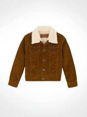 Men's Wrangler® Cowboy Cut® Sherpa Lined Corduroy Jacket in Monks Robe