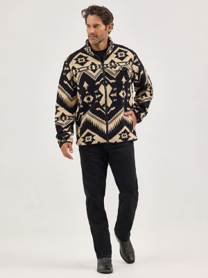 Men's Lightweight Full Zip Sherpa Jacket in Caviar
