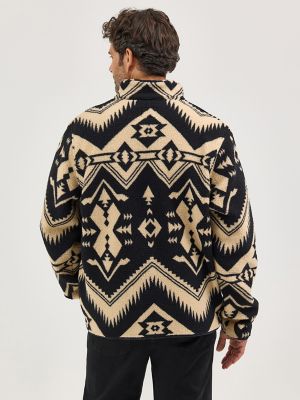 Men's Lightweight Full Zip Sherpa Jacket in Caviar