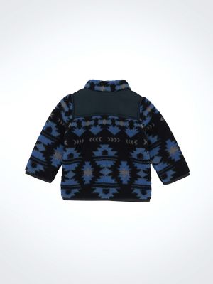 Little Boy's Zip Front Lightweight Ripstop Sherpa Jacket in Federal Blue