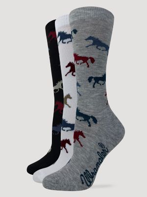 Women's Horse Crew Sock (3-Pack) from Wrangler - $14.95