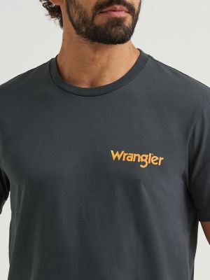 Men's Wrangler Bucking Cowboy Back Graphic T-Shirt in Trenchcoat LLC