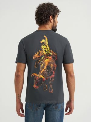 Men's Wrangler Bucking Cowboy Back Graphic T-Shirt