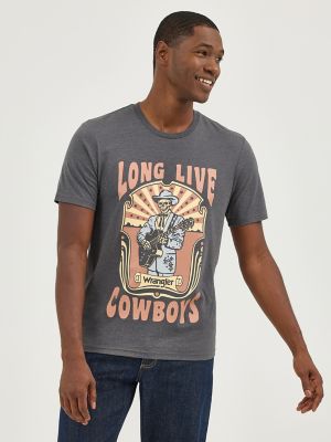 ◆Wrangler◆ Cowboy In The Desert TShirt Charcoal Men's Cowboy Desert Graphic T-Shirt | SALE | Wrangler®