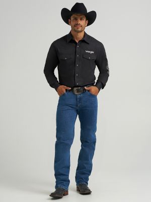 Men's Wrangler&reg; Logo Long Sleeve Western Snap Shirt 