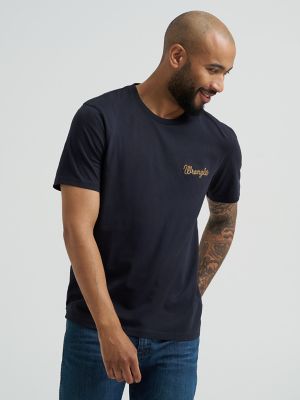 Men's Cowboy Back Graphic T-Shirt in Dark Navy
