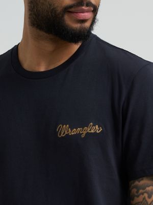 Men's Cowboy Back Graphic T-Shirt in Dark Navy