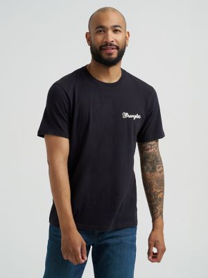 Men's Wrangler Back Graphic T-Shirt in Steer Black
