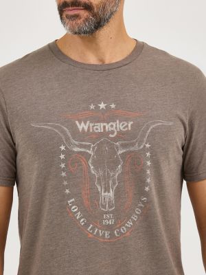 Men's Wrangler Longhorn Graphic T-Shirt in Morel