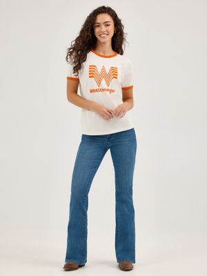 Wrangler x Whataburger Bailey Flare Jean in Cowgirl Wash
