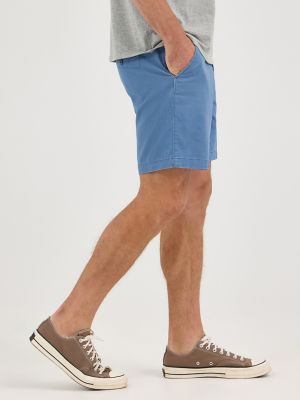 Men's Flat Front Short in Moonlight Blue