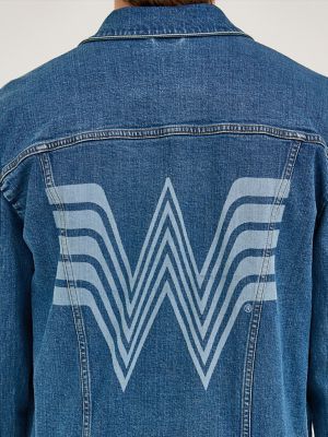 Wrangler x Whataburger Laser Denim Jacket in Rodeo Dust Fade alternative view 8