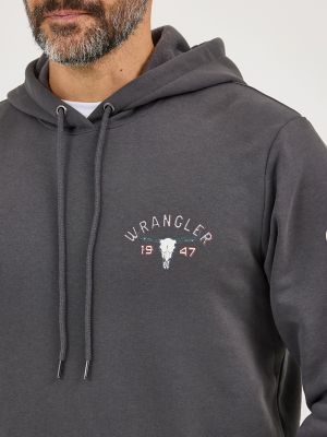 Men's Wrangler Long Live Cowboys® Pullover Hoodie in Worn Grey