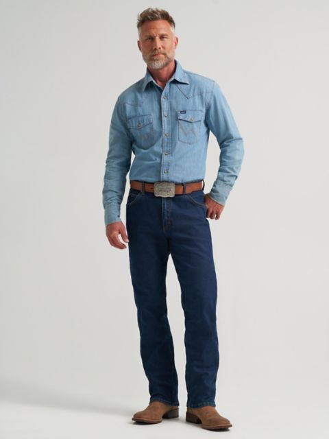 Мужские утеплённые джинсы Wrangler Premium Performance Cowboy Cut обычной посадки, цвет: Dark Rinse
