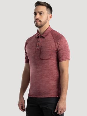 Men's Performance Polo in Ruby Wine