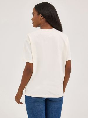 Women's Wrangler Western Graphic Girlfriend Tee in White Print
