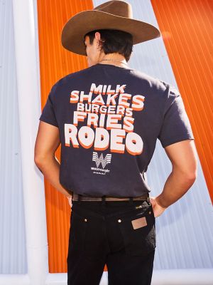 Wrangler x Whataburger Men's Cowboy Graphic T-Shirt in Faded Black alternative view