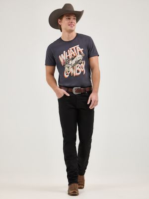 Wrangler x Whataburger Men's Cowboy Graphic T-Shirt in Faded Black alternative view 4