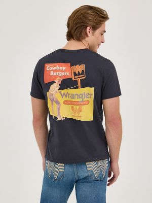 Wrangler x Whataburger Men's Cowboy Burgers T-Shirt in Faded Black