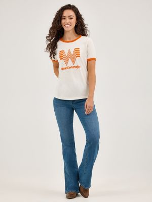 Wrangler x Whataburger Women's Ringer Tee in Marshmallow alternative view 2
