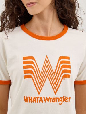 Wrangler x Whataburger Women's Ringer Tee in Marshmallow alternative view 5