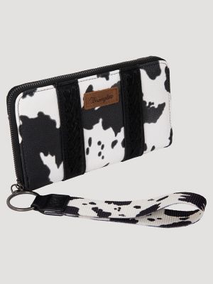Cow Print Billfold Wallet:Black:One Size alternative view 2
