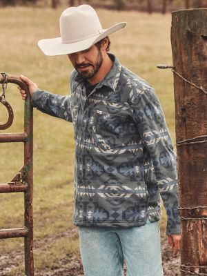 Wrangler All Terrain Gear Men's Campsite Flannel Shirt in Port Royal main view