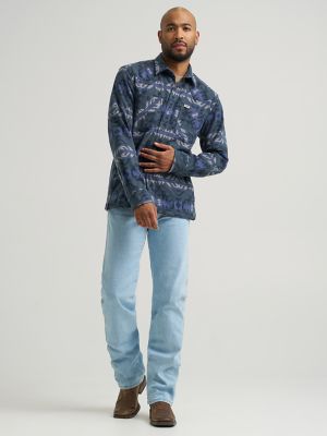 Wrangler ATG™ Men's Campsite Flannel Shirt in Dark Slate