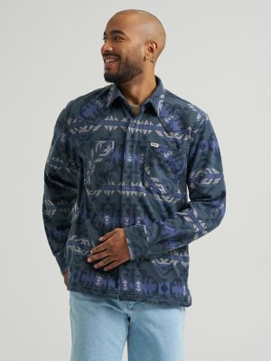 Wrangler ATG™ Men's Campsite Flannel Shirt in Dark Slate