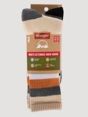 Men's Midweight Crew Socks (3-Pack) in Tan/Charcoal/Black