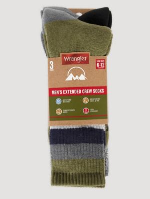 Men's Midweight Crew Socks (3-Pack) in Olive/Charcoal/Black