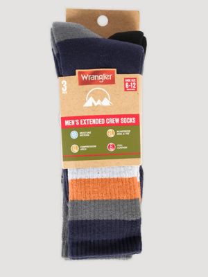 Men's Midweight Crew Socks (3-Pack) in Navy/Charcoal/Black