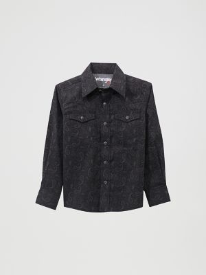 Boy's Wrangler® 20X® Advanced Comfort Western Snap Print Shirt
