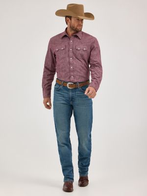 Men's Cody Johnson Two Pocket Western Snap Shirt in Burgundy