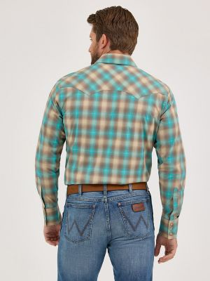 Men's Wrangler Retro® Long Sleeve Sawtooth Snap Pocket Western Shirt