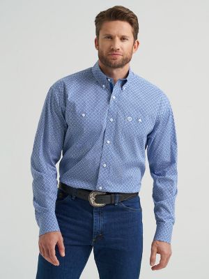 Wrangler® George Strait™ Long Sleeve Button Down Two Pocket Shirt