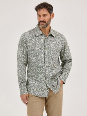 Men's Wrangler Retro® Premium Long Sleeve Western Snap Printed Shirt