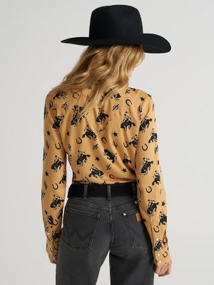 Women's Wrangler Bold Bucking Cowboy Sierra Snap Shirt