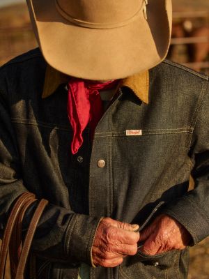 Filson x Wrangler Two-Tone Denim Work Jacket in Indigo